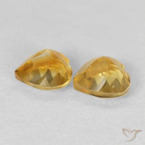0.88克拉天然黄水晶，心形，VVS-VS