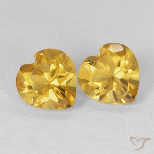 1.52ctw 天然 深金 黄水晶, 心形, VVS-VS