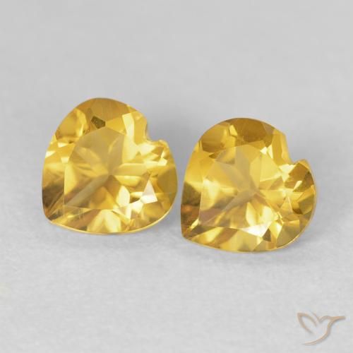 1.42ctw 天然 中金 黄水晶, 心形, VVS-VS