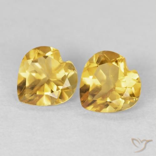 1.30ctw 天然 金色 黄水晶, 心形, VVS-VS