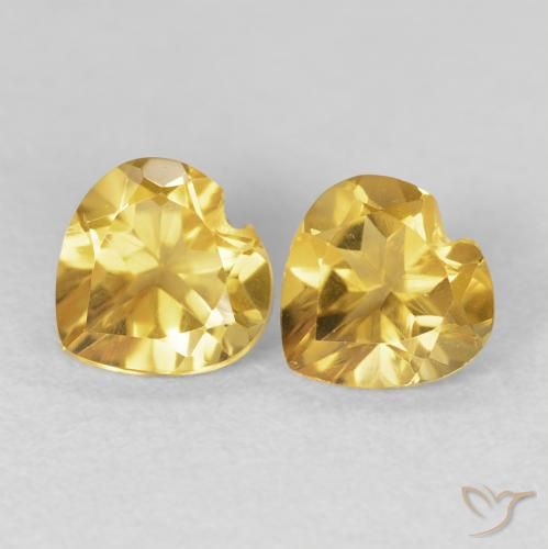 1.45ctw 天然 深金 黄水晶, 心形, VVS-VS