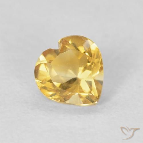 0.44ct 天然 金色 黄水晶, 心形, VVS