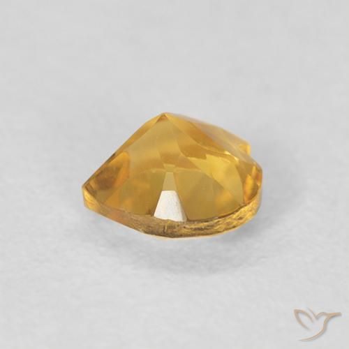 0.44克拉天然黄水晶，心形，VVS