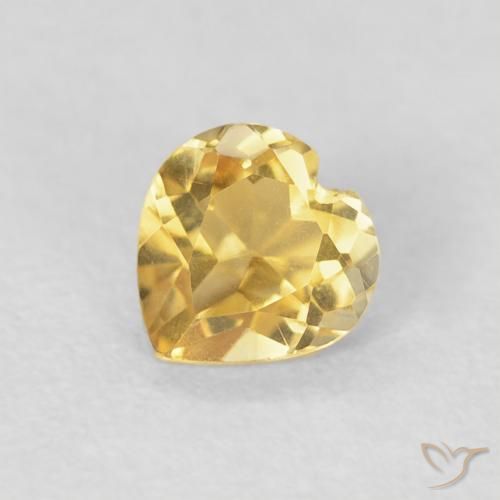 0.44ct 天然 中金 黄水晶, 心形, VVS