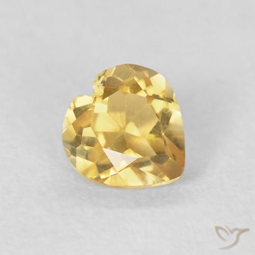 0.44克拉天然黄水晶，心形，VVS