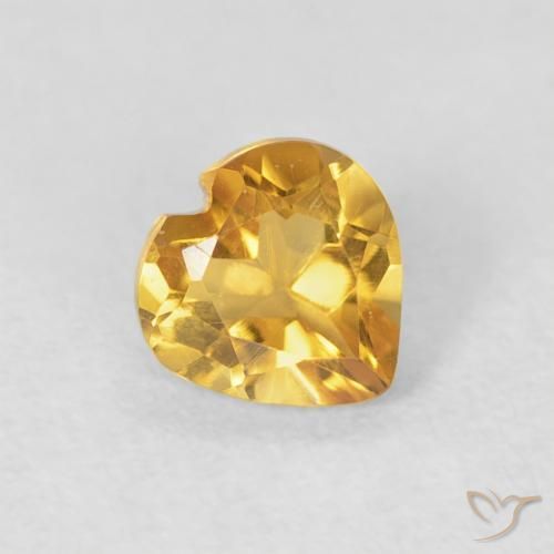 0.42克拉天然黄水晶，心形，VVS