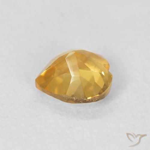 0.42克拉天然黄水晶，心形，VVS