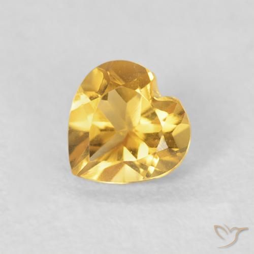 0.43ct 天然 亮金 黄水晶, 心形, VVS