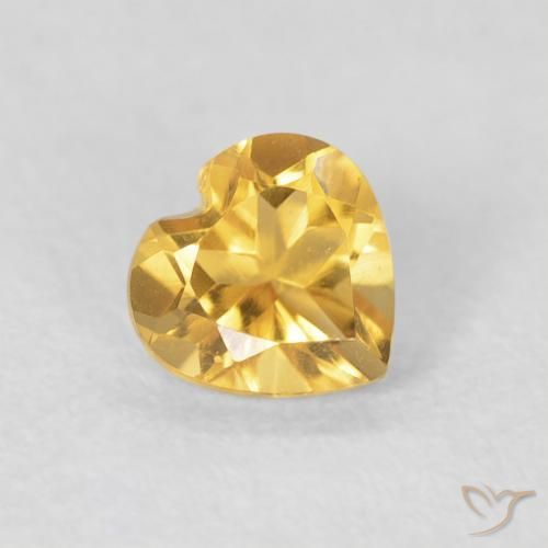 0.43克拉天然黄水晶，心形，VVS