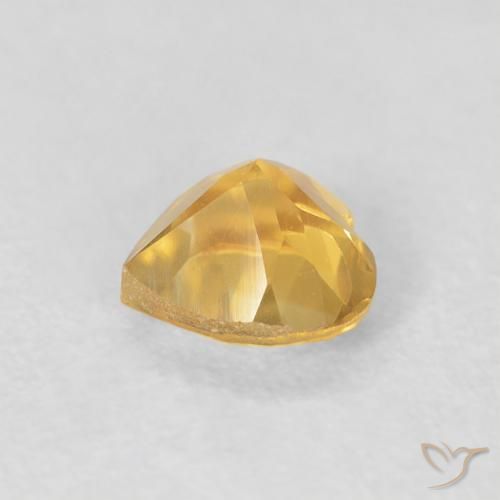 0.43克拉天然黄水晶，心形，VVS