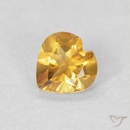 0.38ct 天然 金橙色 黄水晶, 心形, VVS