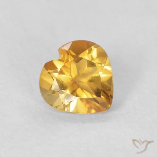 0.38克拉天然黄水晶，心形，VVS