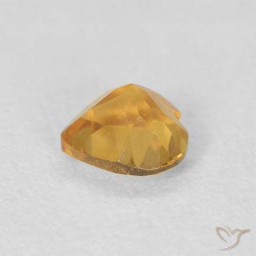 0.38克拉天然黄水晶，心形，VVS