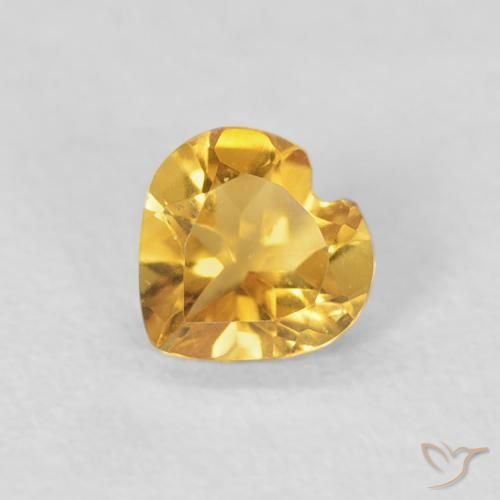 0.36ct 天然 亮金 黄水晶, 心形, VVS