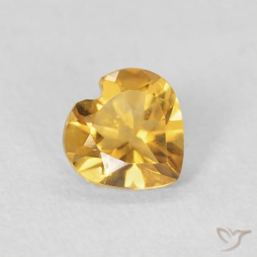 0.36克拉天然黄水晶，心形，VVS