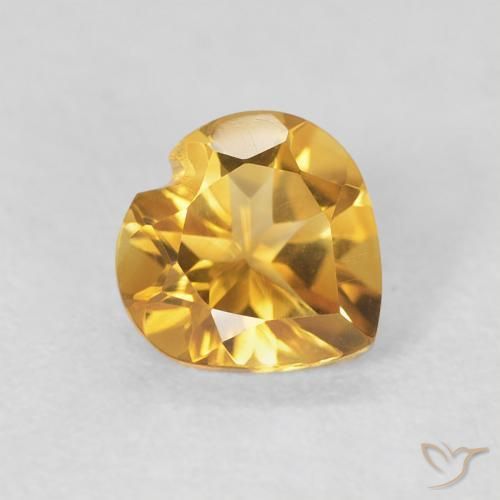 0.72克拉天然黄水晶，心形，VVS-VS