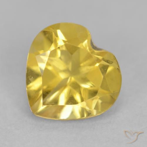 0.63ct 天然 金色 黄水晶, 心形, VVS-VS