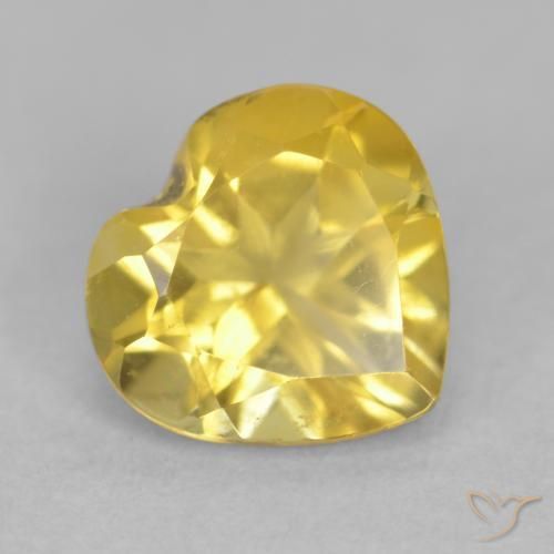 0.63克拉天然黄水晶，心形，VVS-VS
