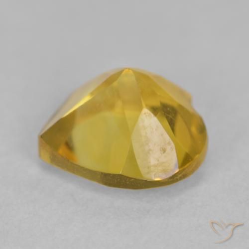 0.63克拉天然黄水晶，心形，VVS-VS
