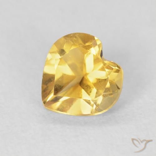0.72ct 天然 深金 黄水晶, 心形, VVS-VS