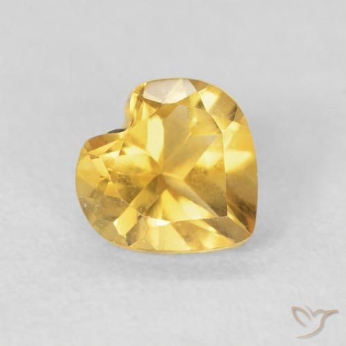 0.72克拉天然黄水晶，心形，VVS-VS