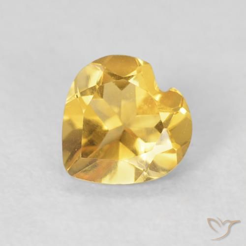 0.67ct 天然 亮金 黄水晶, 心形, VVS-VS