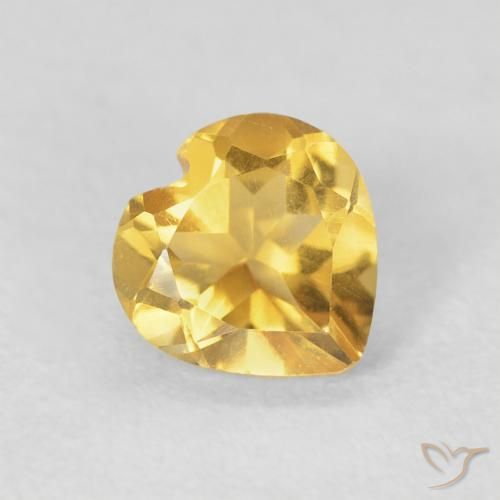 0.67克拉天然黄水晶，心形，VVS-VS