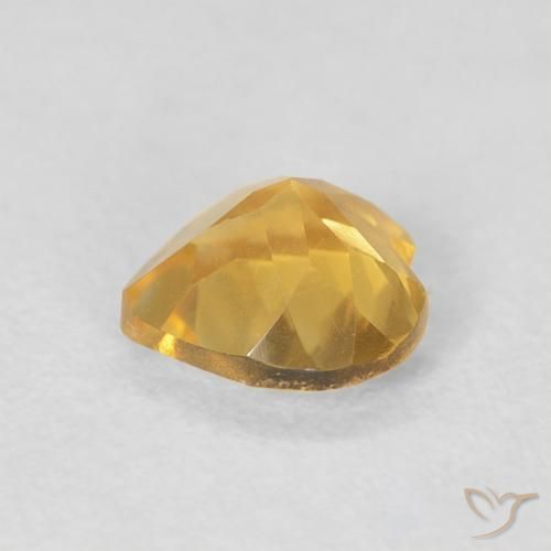 0.67克拉天然黄水晶，心形，VVS-VS