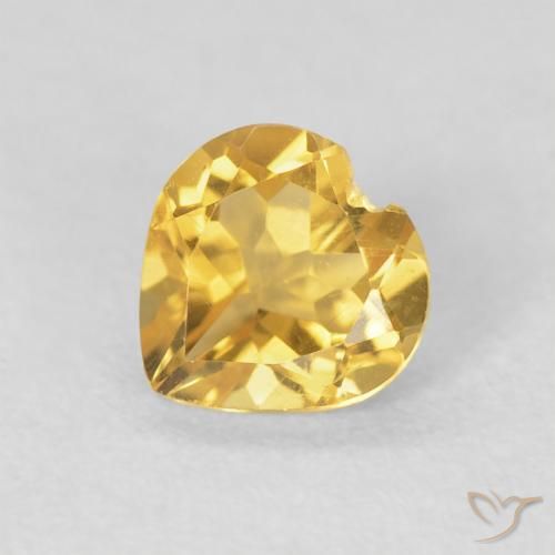 0.66ct 天然 金色 黄水晶, 心形, VVS-VS