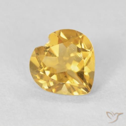 0.66克拉天然黄水晶，心形，VVS-VS
