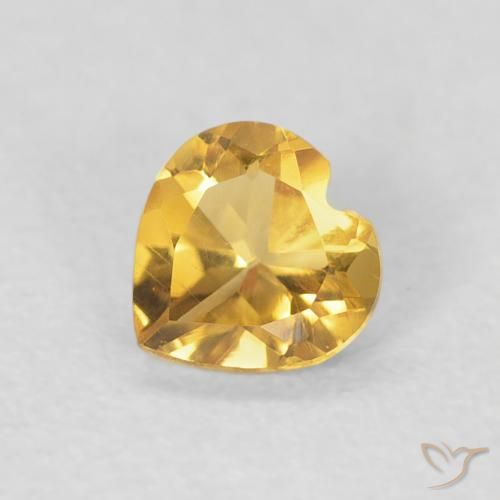 0.35ct 天然 中金 黄水晶, 心形, VVS-VS