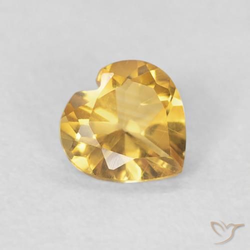 0.35克拉天然黄水晶，心形，VVS-VS