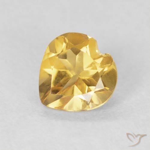 0.69ct 天然 金色 黄水晶, 心形, VVS-VS