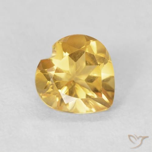 0.69克拉天然黄水晶，心形，VVS-VS