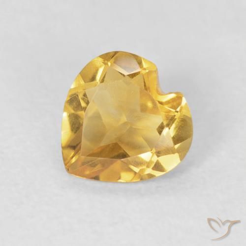 0.62ct 天然 深金 黄水晶, 心形, VVS-VS
