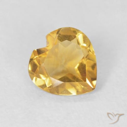 0.62克拉天然黄水晶，心形，VVS-VS
