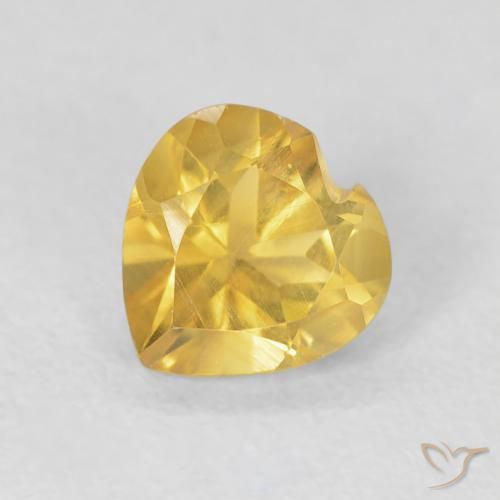 0.75ct 天然 深金 黄水晶, 心形, VVS-VS