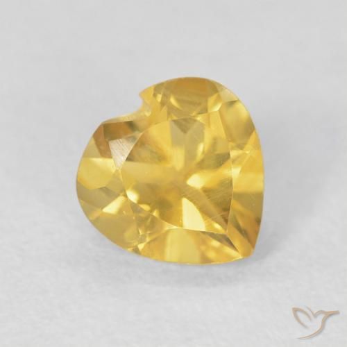 0.75克拉天然黄水晶，心形，VVS-VS