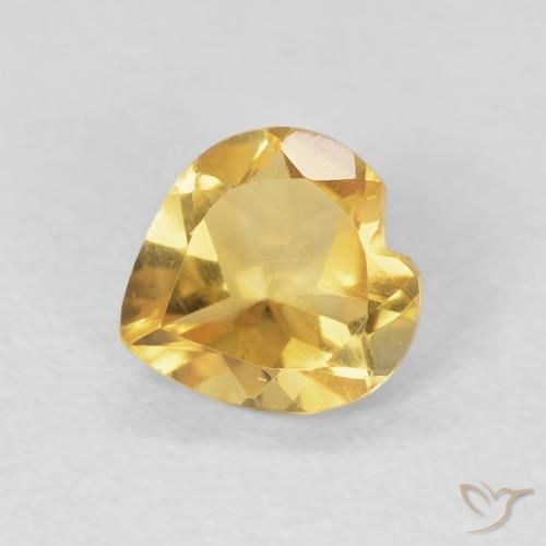 0.64ct 天然 Medium Light-Golden 黄水晶, 心形, VVS-VS