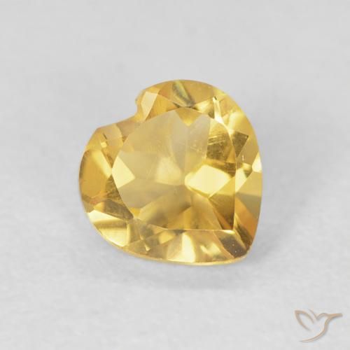 0.64克拉天然黄水晶，心形，VVS-VS