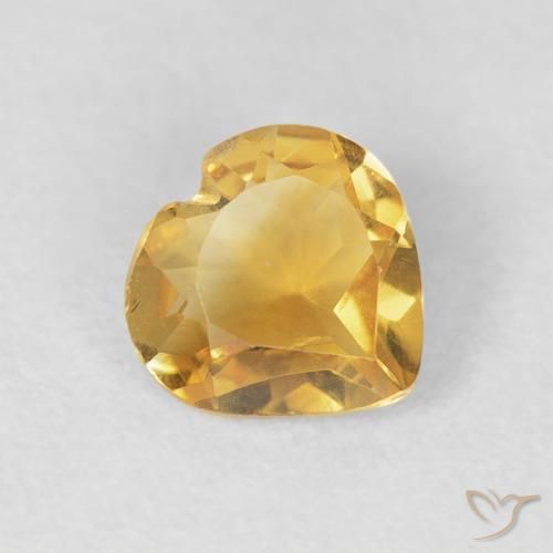 0.66克拉天然黄水晶，心形，VVS-VS