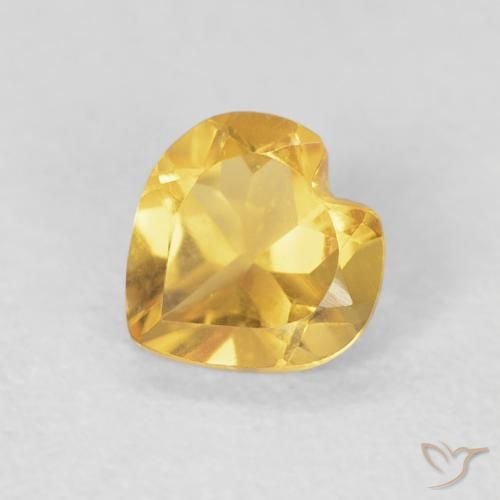 0.61ct 天然 中金 黄水晶, 心形, VVS-VS