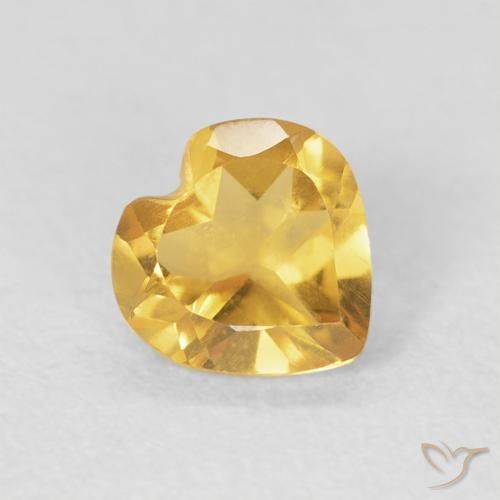 0.61克拉天然黄水晶，心形，VVS-VS