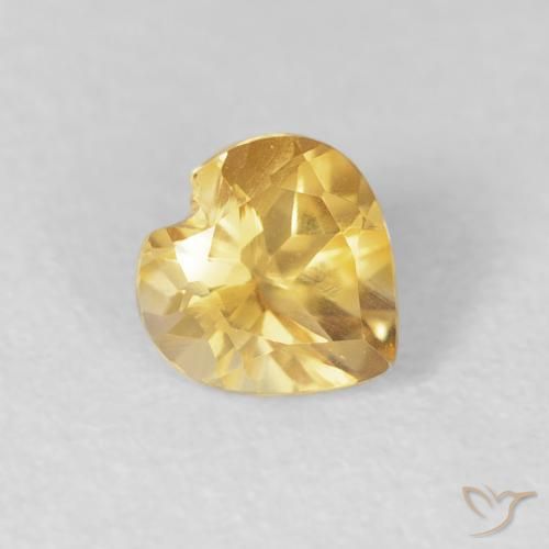 0.48克拉天然黄水晶，心形，VVS