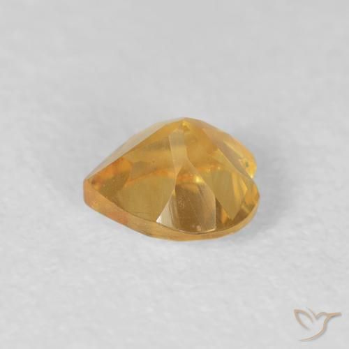 0.48克拉天然黄水晶，心形，VVS