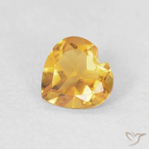 0.39ct 天然 亮金 黄水晶, 心形, VVS-VS