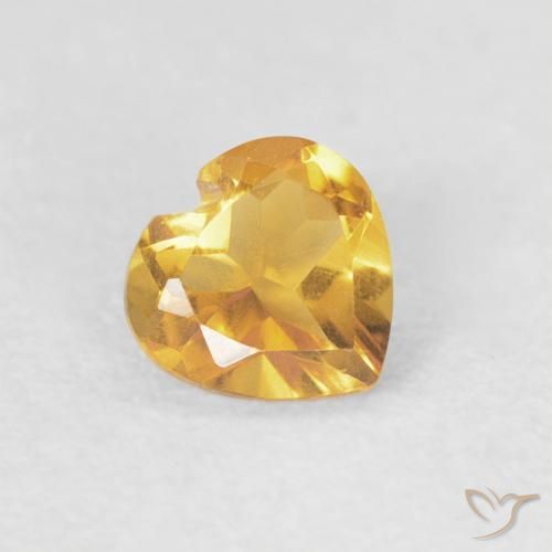 0.39克拉天然黄水晶，心形，VVS-VS