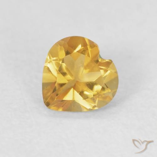 0.44ct 天然 亮金 黄水晶, 心形, VVS-VS