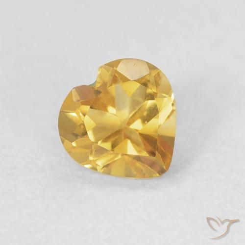 0.44克拉天然黄水晶，心形，VVS-VS