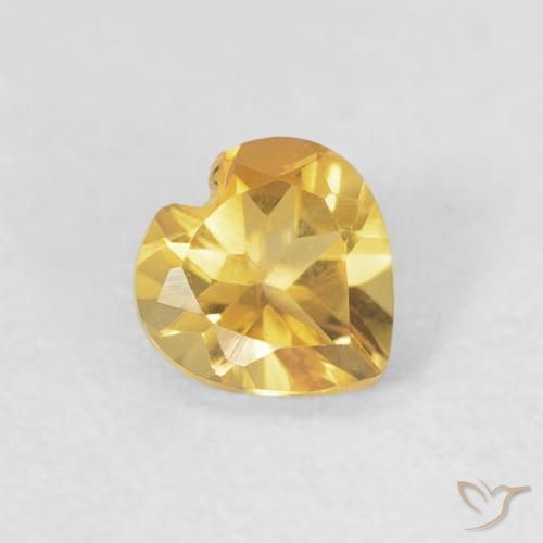 0.38ct 天然 亮金 黄水晶, 心形, VVS-VS